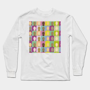 Skin Tones Seamless Background Pattern Long Sleeve T-Shirt